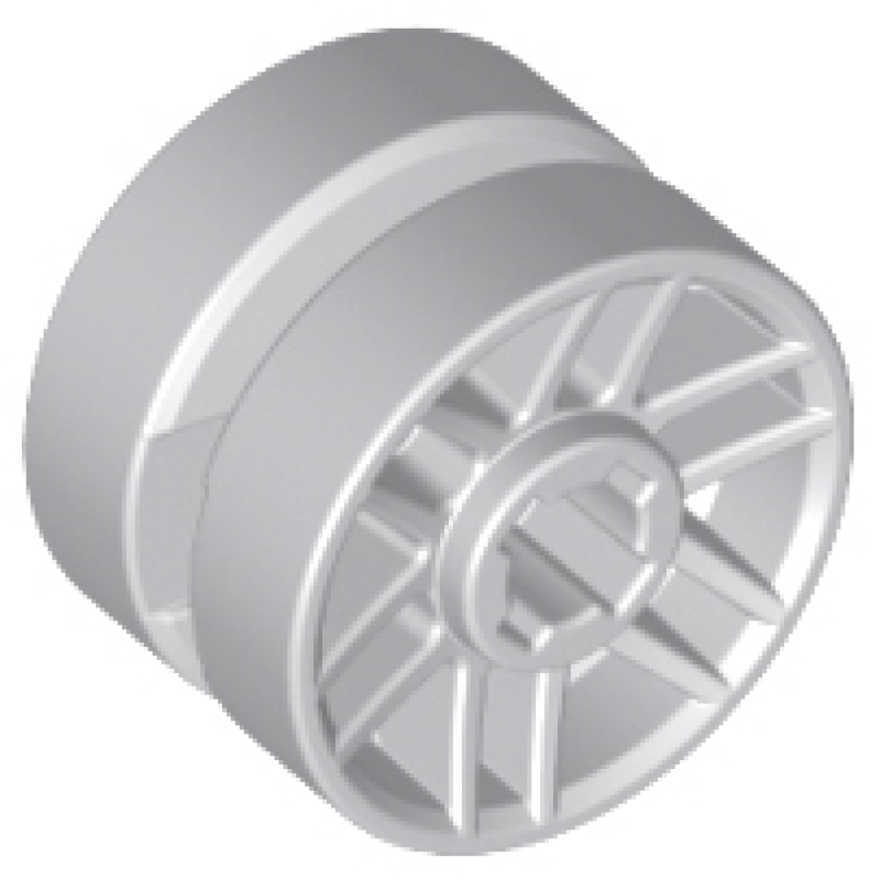 Wiel 14mm D.x9.9mm met middengroef, nepbouten en 6 spaken Light Bluish Gray