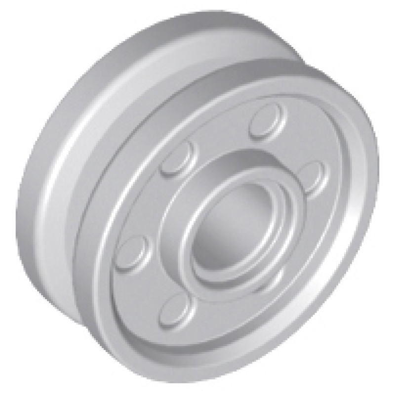 Wiel 18mm D. x 8mm met bouten, diepe spaken Light Bluish Gray