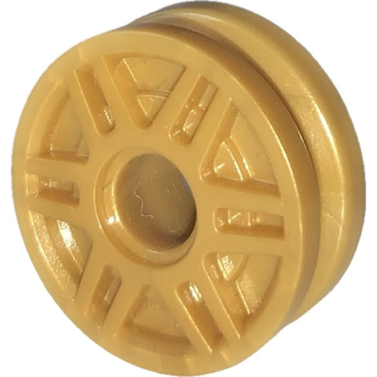 Wiel 18mm D. x 8mm met bouten, diepe spaken Pearl Gold
