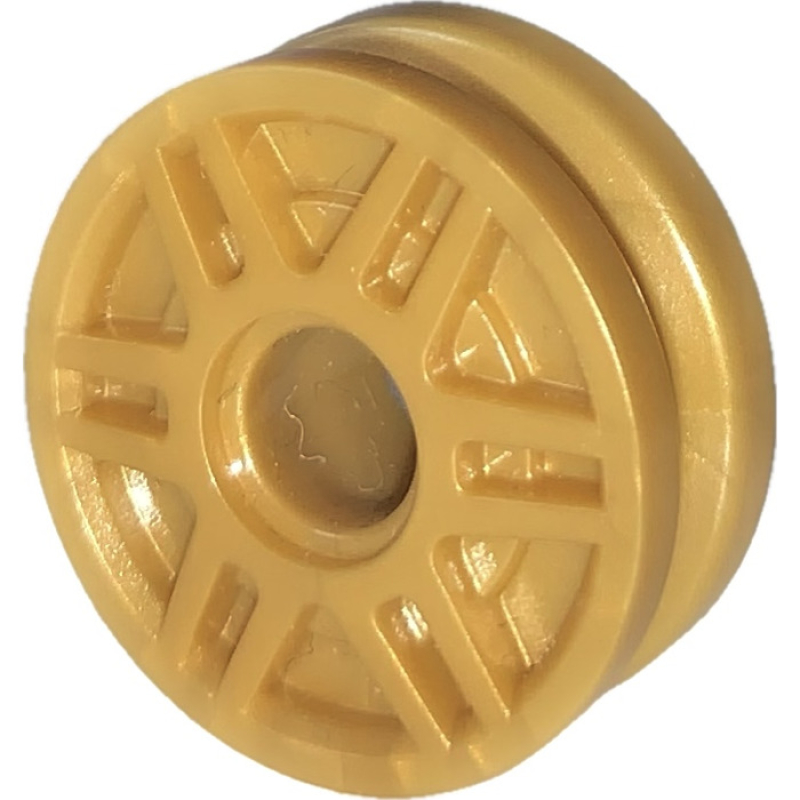 Wiel 18mm D. x 8mm met bouten, diepe spaken Pearl Gold