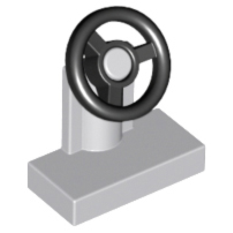 Auto, Stuur 1x2 met zwart stuur Light Bluish Gray