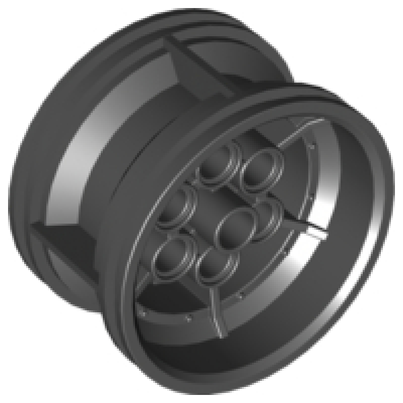 Wiel 43.2mm D. x 26mm met 6 Pin gaten Black