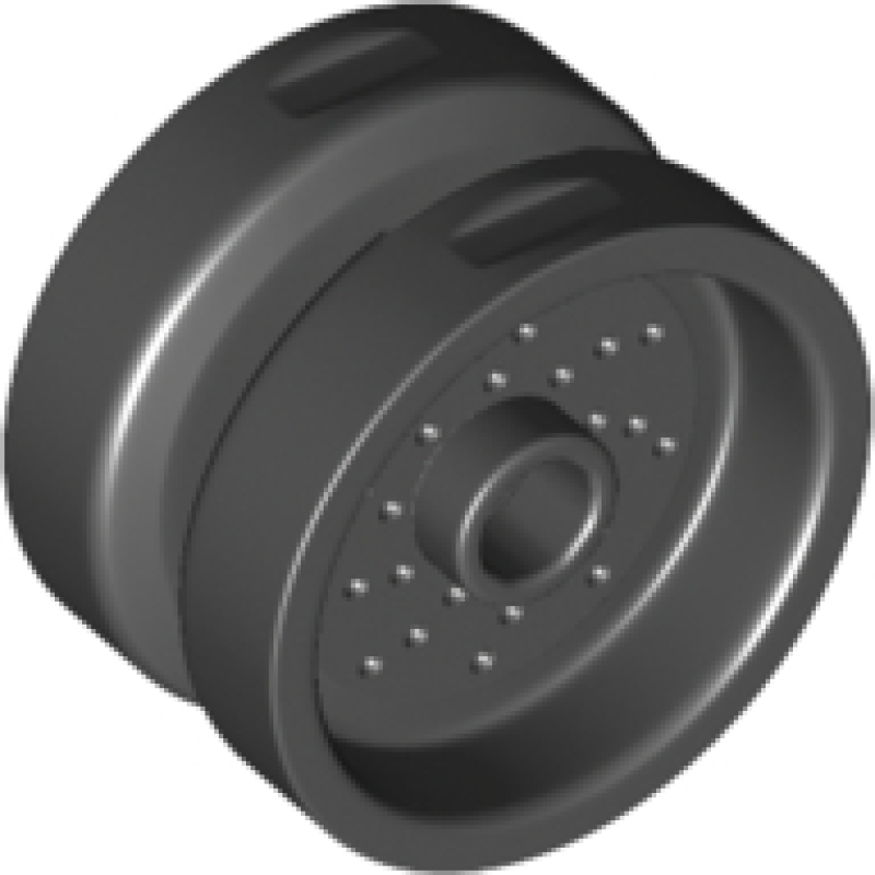 Wiel 18mm D. x 12mm met as gat en noppen, gestippelde rem rotor leidingen Black