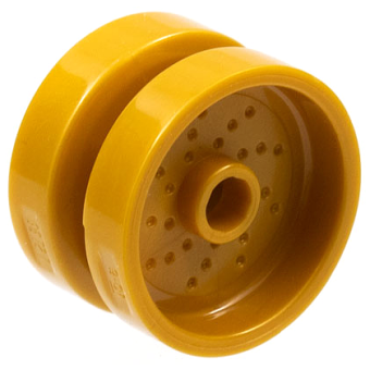 Wiel 18mm D. x 12mm met asgat en noppen, gestippelde rem rotor leidingen Pearl Gold