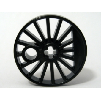 Treinwiel RC Trein, gespaakt met Technic Asgat en Contragewicht, 30mm D. (Blinde machinist) Black