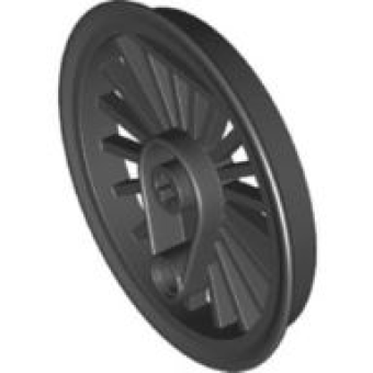 Treinwiel RC, Spaken met Technic Asgat en Contragewicht, 50mm D. Black