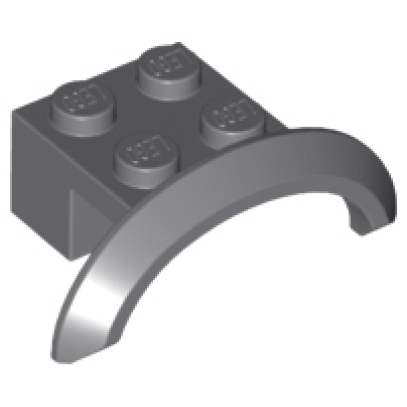 Voertuig, Spatbord 4x2 1/2 x1 met Boog Rond Dark Bluish Gray