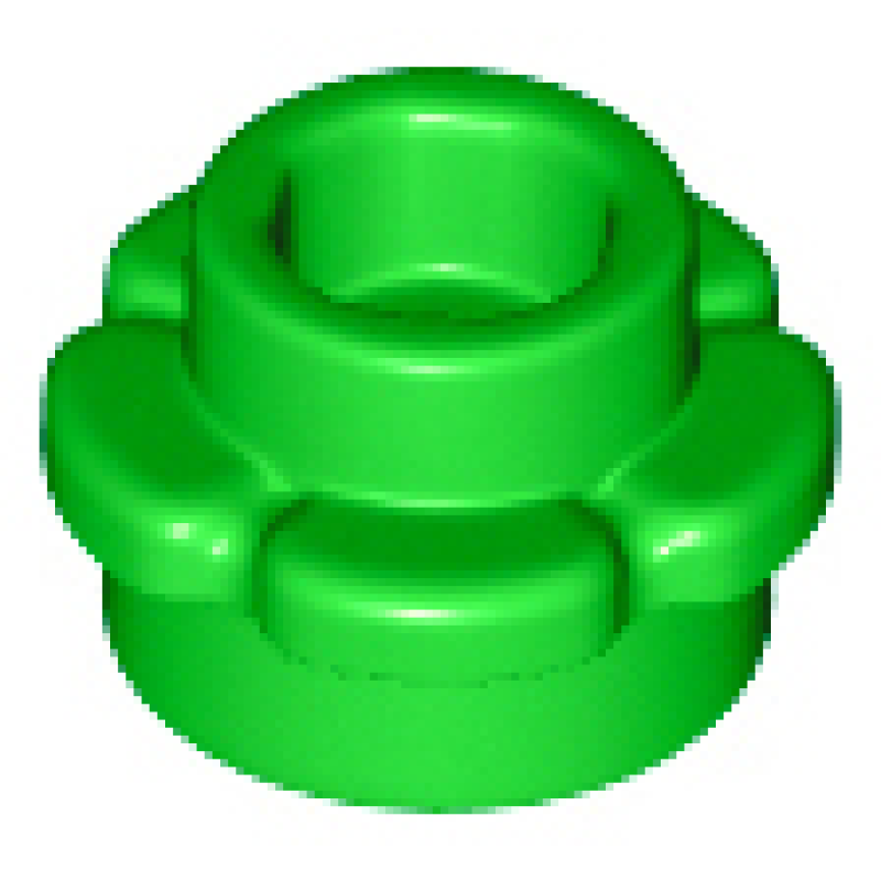 Plaat, Rond 1x1 met bloemrand (5 blaadjes) Bright Green