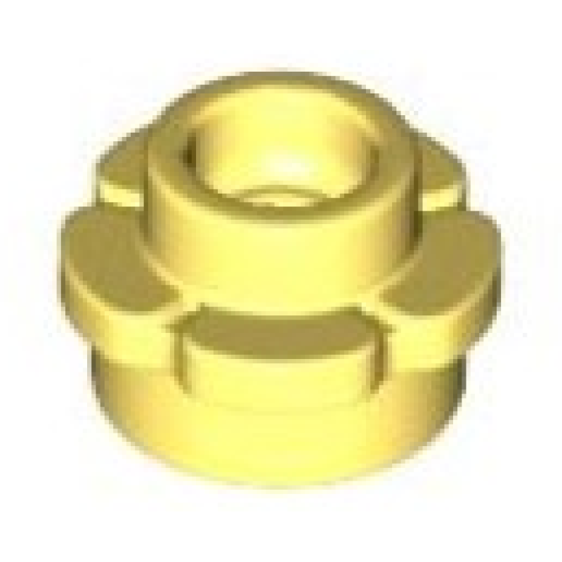 Plaat, Rond 1x1 met bloemrand (5 blaadjes) Bright Light Yellow