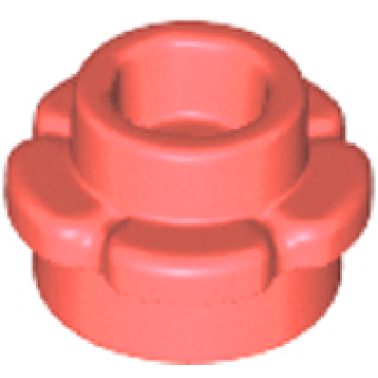 Plaat, Rond 1x1 met bloemrand (5 blaadjes) Coral