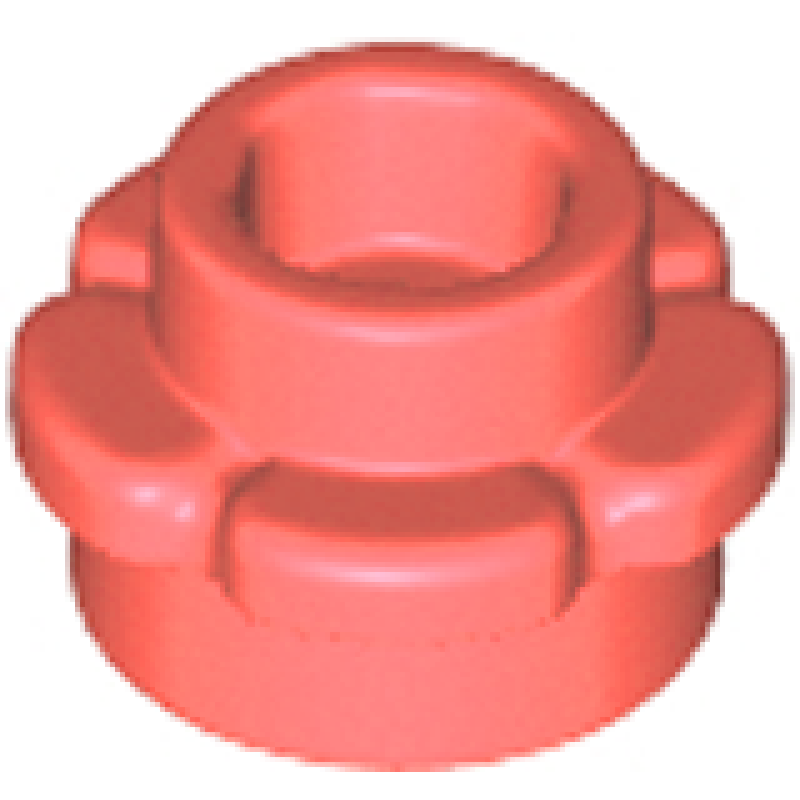 Plaat, Rond 1x1 met bloemrand (5 blaadjes) Coral