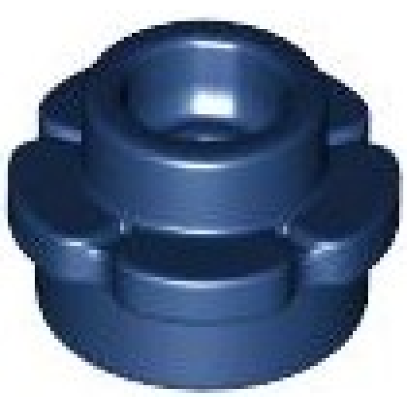Plaat, Rond 1x1 met bloemrand (5 blaadjes) Dark Blue