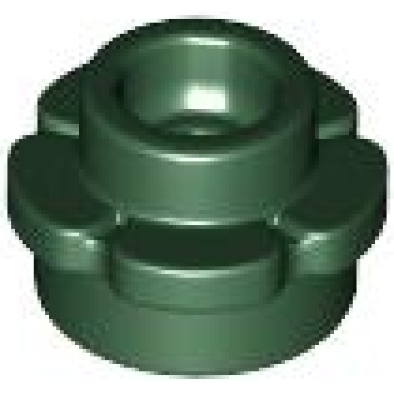 Plaat, Rond 1x1 met bloemrand (5 blaadjes) Dark Green