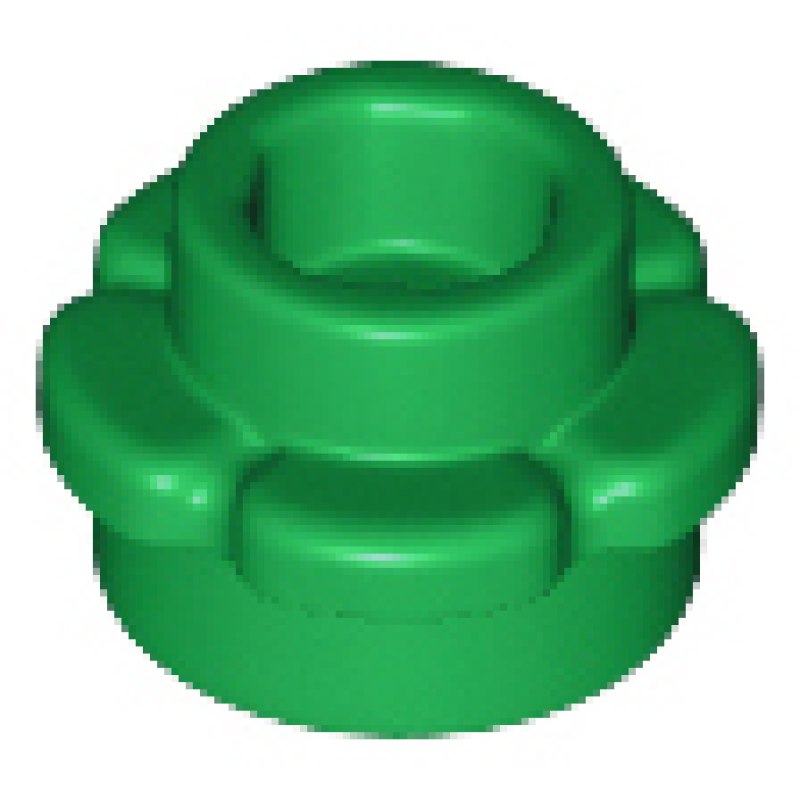 Plaat, Rond 1x1 met bloemrand (5 blaadjes) Green