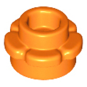 Plaat, Rond 1x1 met bloemrand (5 blaadjes) Orange
