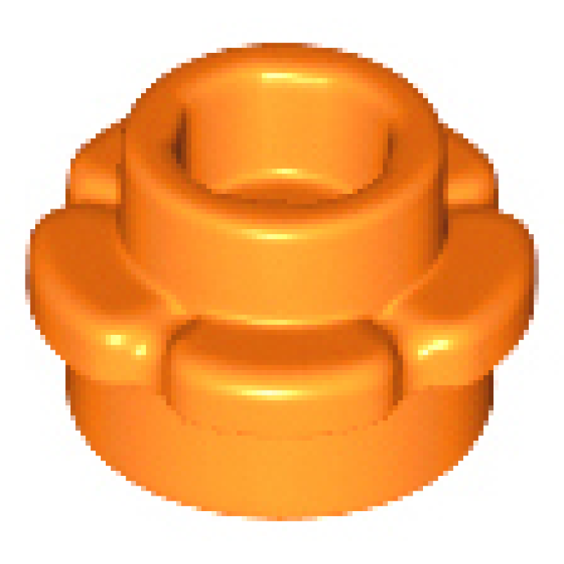 Plaat, Rond 1x1 met bloemrand (5 blaadjes) Orange