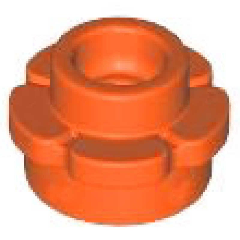 Plaat, Rond 1x1 met bloemrand (5 blaadjes) Reddish Orange