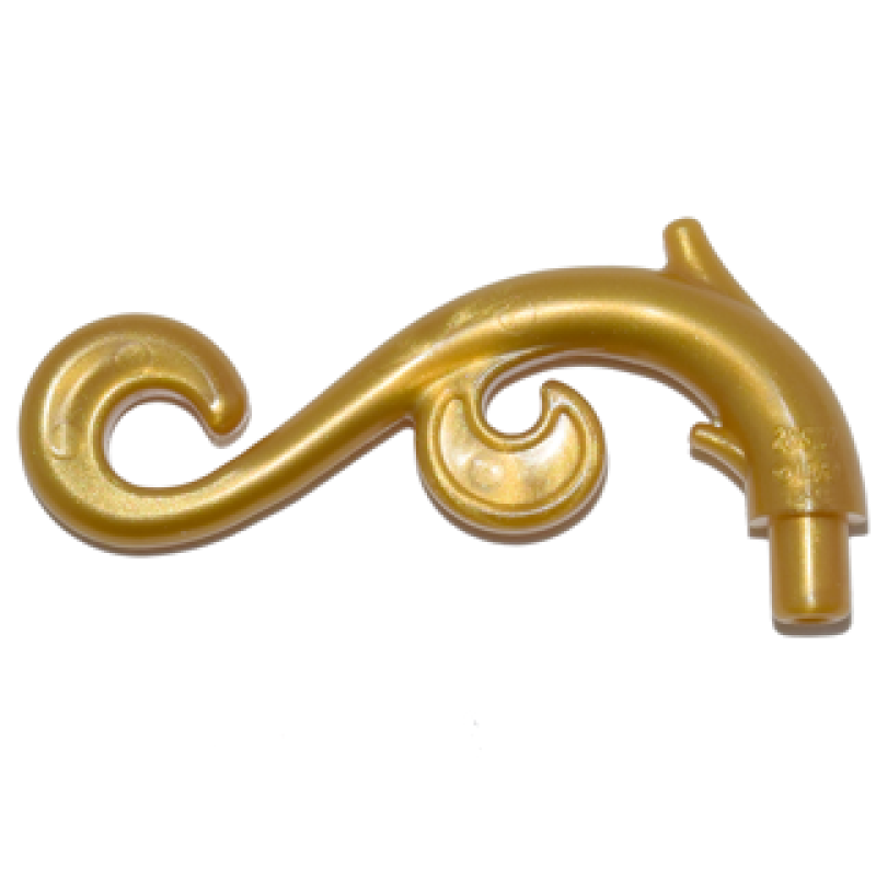 Plant Steel, Gebogen met Pin, Doornen en Krullen Pearl Gold