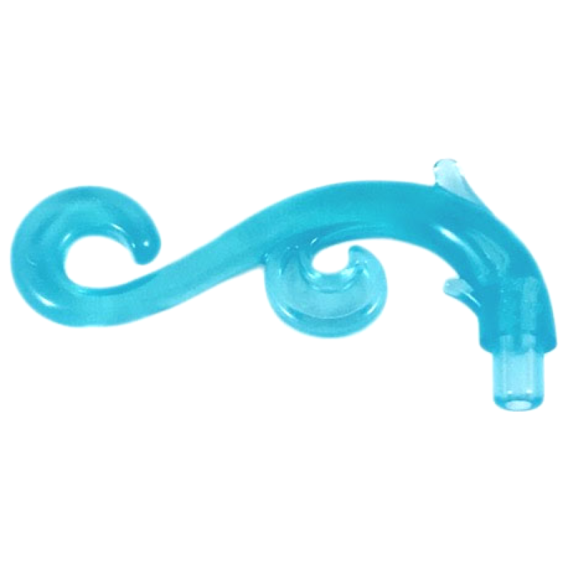 Plant Steel, Gebogen met Pin, Doornen en Krullen Trans Light Blue