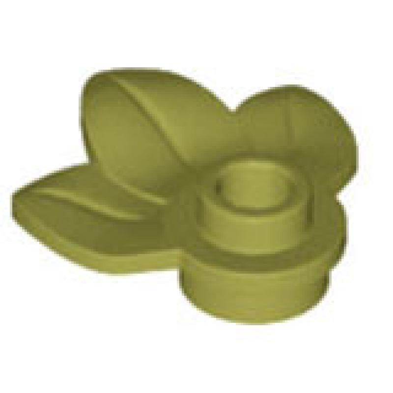 Plant Plaat, Rond 1x1 met 3 bladeren Olive Green