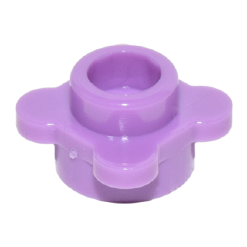 Plaat, Rond 1x1 met bloemrand (4 blaadjes) Medium Lavender