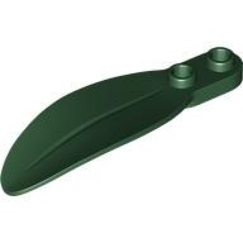 Plaat, Rond 1x2 met blad Dark Green