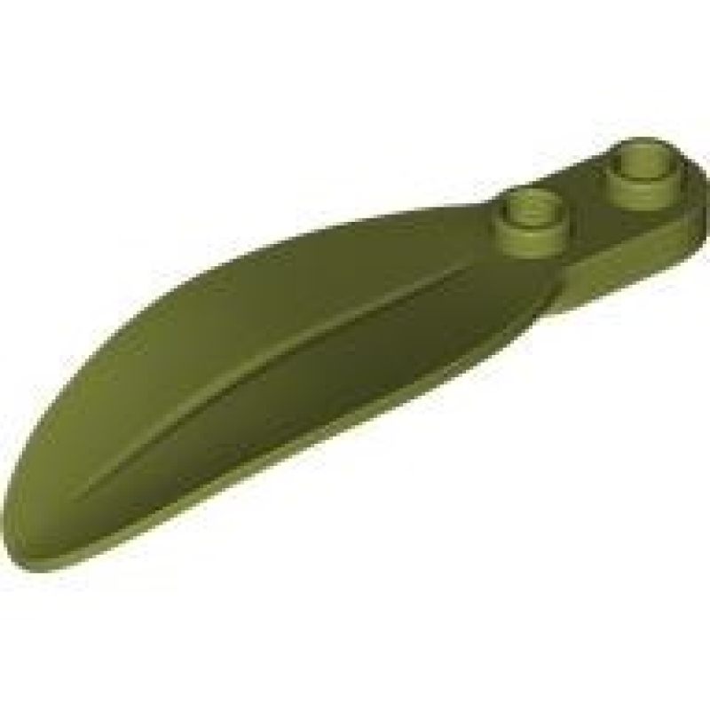 Plaat, Rond 1x2 met blad Olive Green