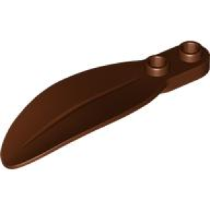 Plaat, Rond 1x2 met blad Reddish Brown