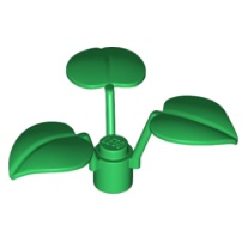 Plant Bloemstengel met 3 grote Bladeren Green