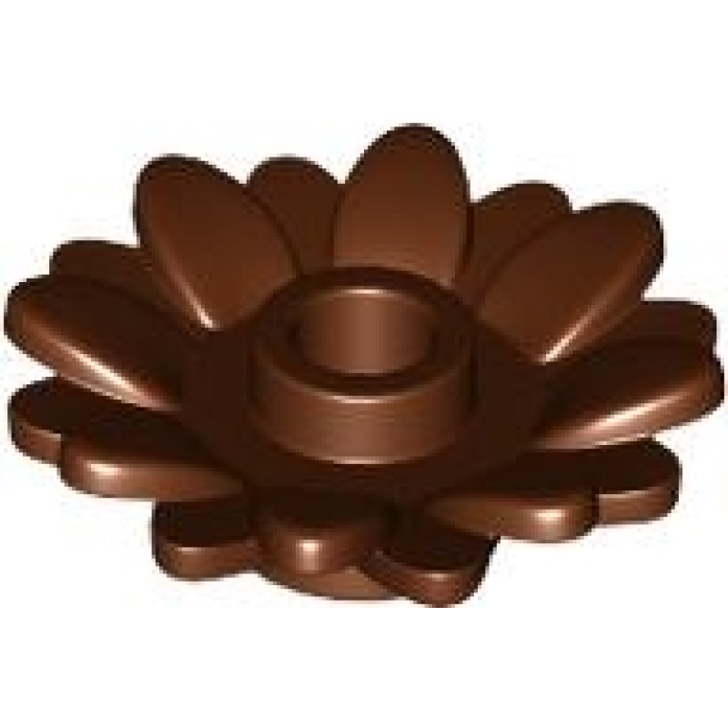 Plant Bloem 2x2 rond met 16 blaadjes (zonnebloem) Reddish Brown