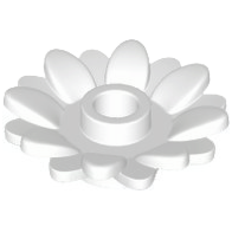 Plant Bloem 2x2 rond met 16 blaadjes (zonnebloem) White