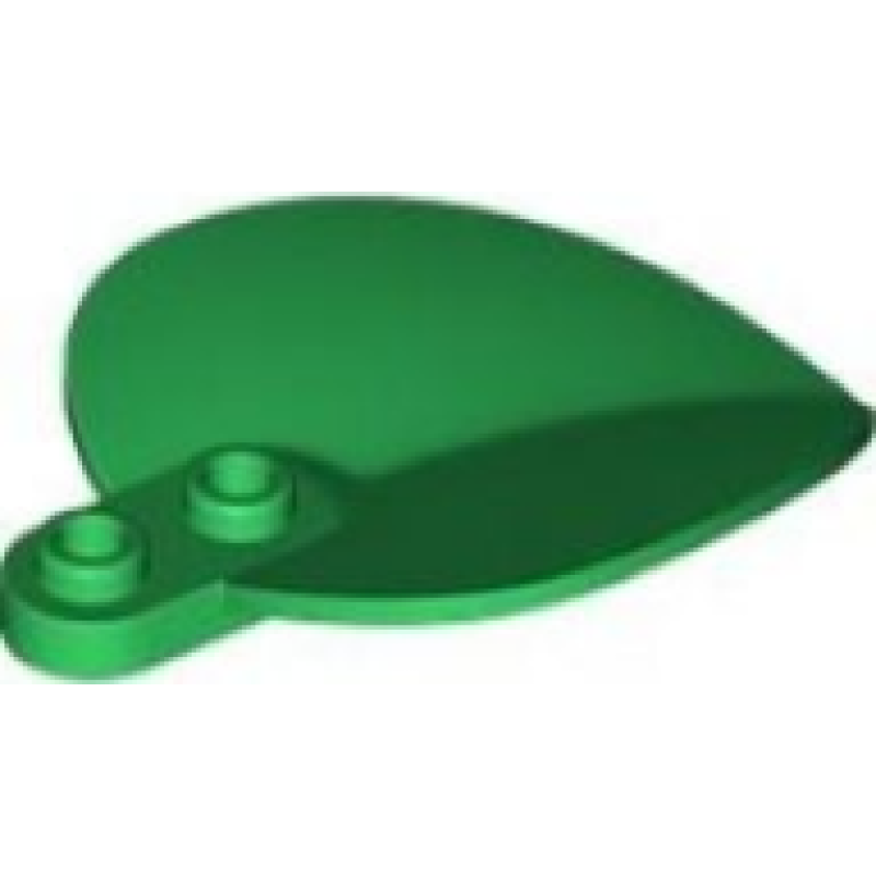 Plant Plaat, Rond met 1x2 met puntig blad Green