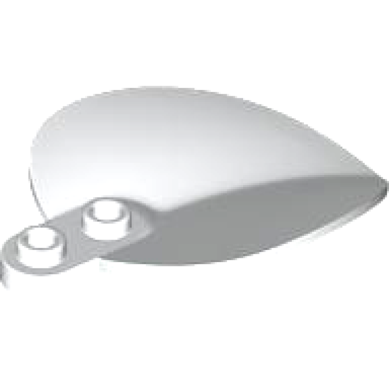 Plant Plaat, Rond met 1x2 met puntig blad White