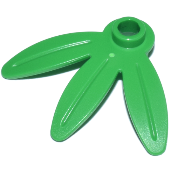 Plant Plaat, Rond 1x1 met 3 bladeren Bright Green