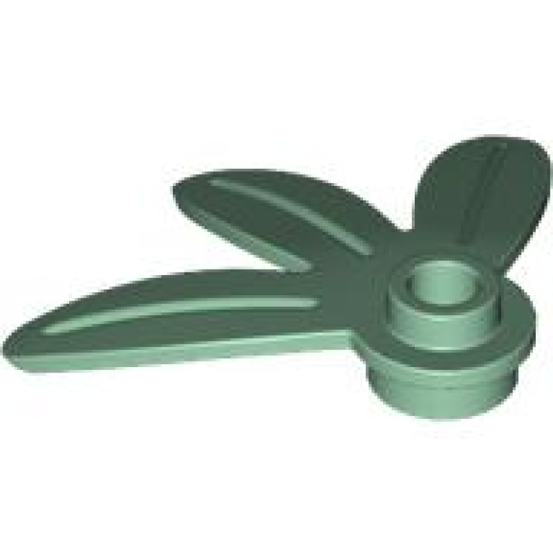 Plant Plaat, Rond 1x1 met 3 bladeren Sand Green