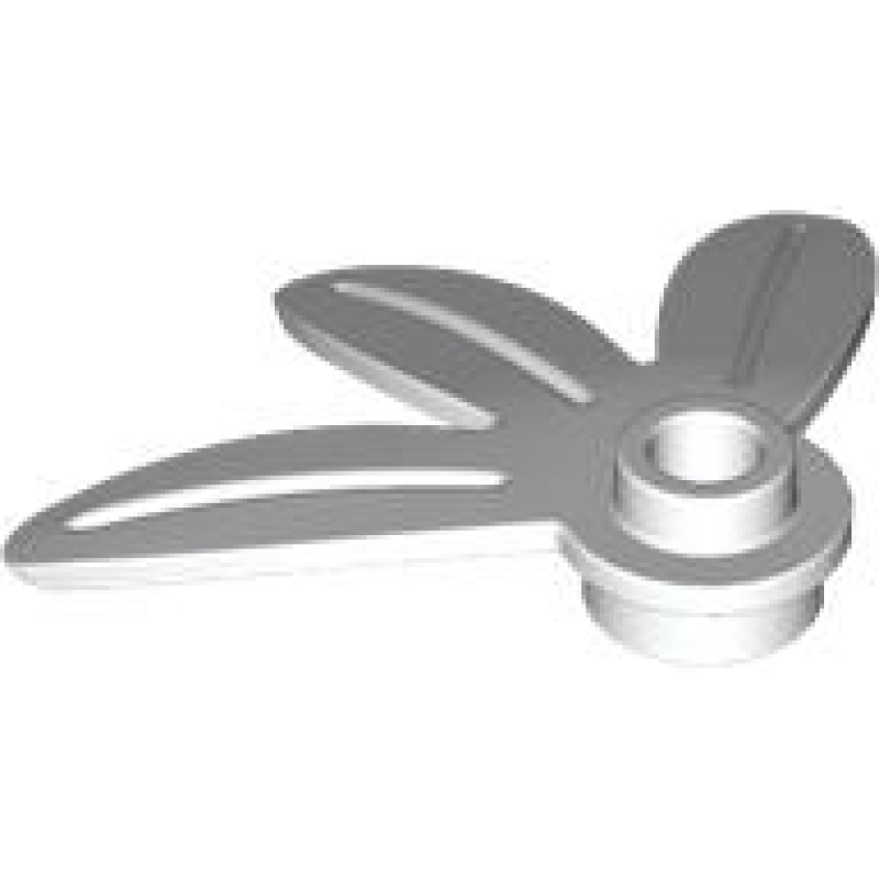 Plant Plaat, Rond 1x1 met 3 bladeren White