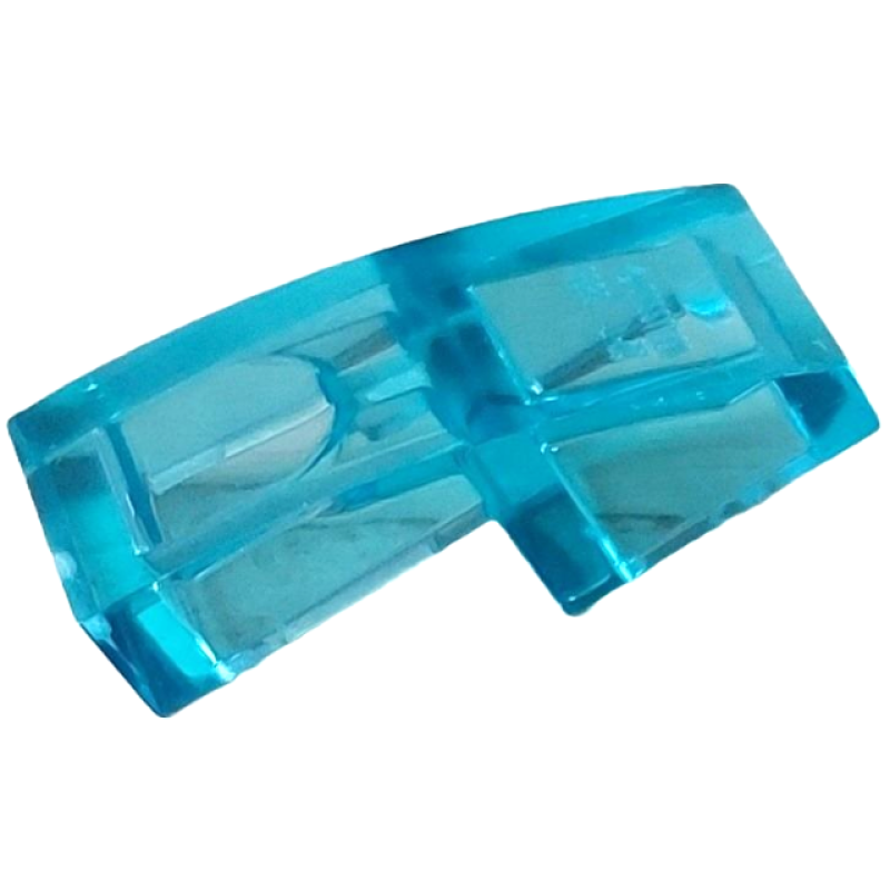 Dakpan, Gebogen 2x1x 2/3 Trans Light Blue