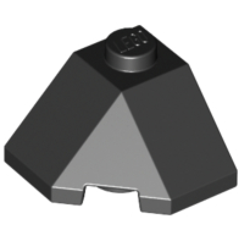 Wig (Dakpan 45° hoek) 2x2 Black
