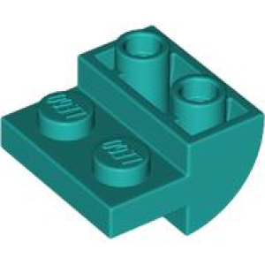 Dakpan, Gebogen 2x2x1 omgekeerd met noppen Dark Turquoise