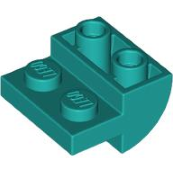 Dakpan, Gebogen 2x2x1 omgekeerd met noppen Dark Turquoise
