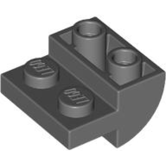 Dakpan, Gebogen 2x2x1 omgekeerd met noppen Dark Bluish Gray