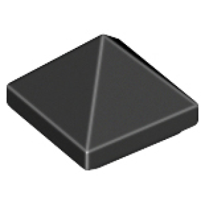 Dakpan 45° 1x1x2/3 viervoudig gebogen piramide Black