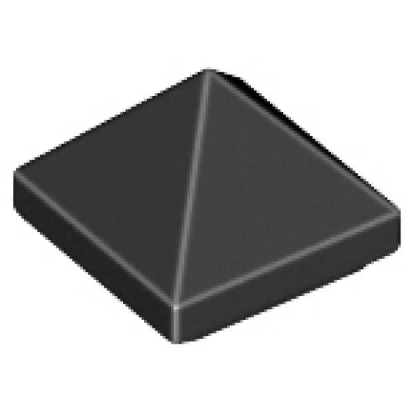 Dakpan 45° 1x1x2/3 viervoudig gebogen piramide Black