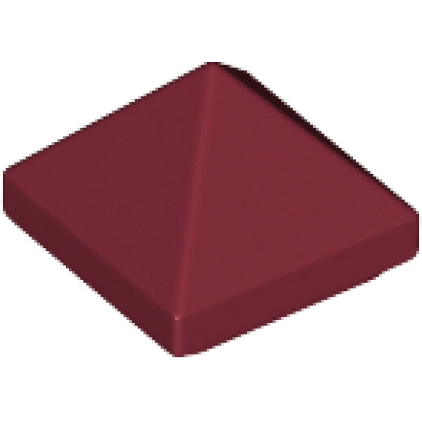 Dakpan 45° 1x1x2/3 viervoudig gebogen piramide Dark Red