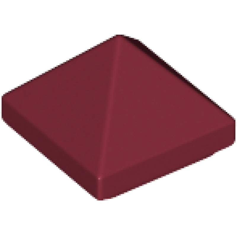 Dakpan 45° 1x1x2/3 viervoudig gebogen piramide Dark Red