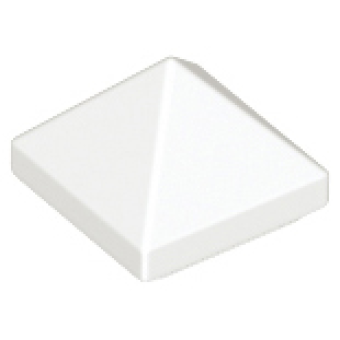Dakpan 45° 1x1x2/3 viervoudig gebogen piramide White