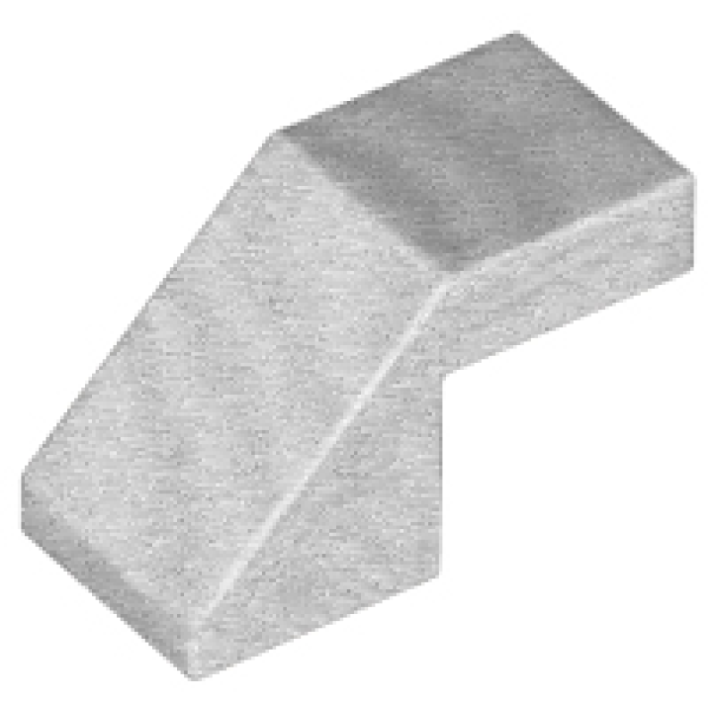 Dakpan 45° 2x1 met inkeping Metallic Silver