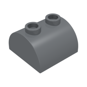 Dakpan, Gebogen 2x2 dubbel met 2 noppen Dark Bluish Gray