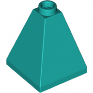 Dakpan 75°  2x2x2 Viervoudig Convex Dark Turquoise