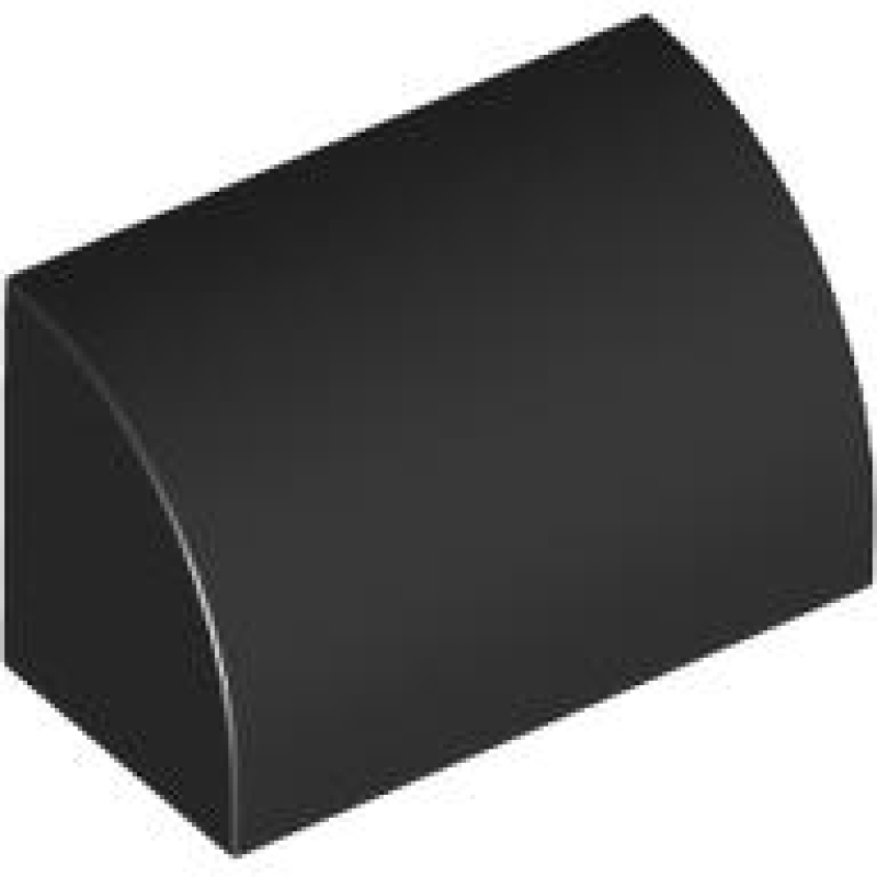 Dakpan, Gebogen 1x2 Black